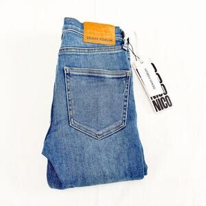 Denim Forum The Nico Mid Rise Skinny Dark Bleu N Stormy Size 23 x 26 L NWT